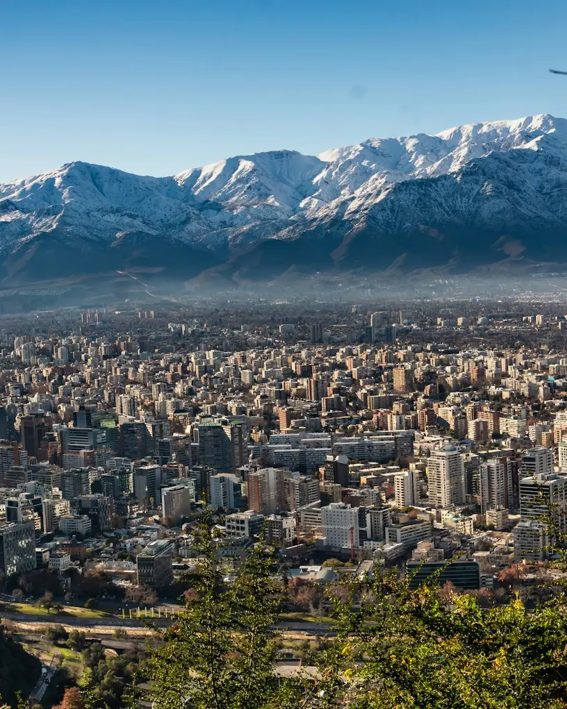 Cordilheira nevada vista de Santiago