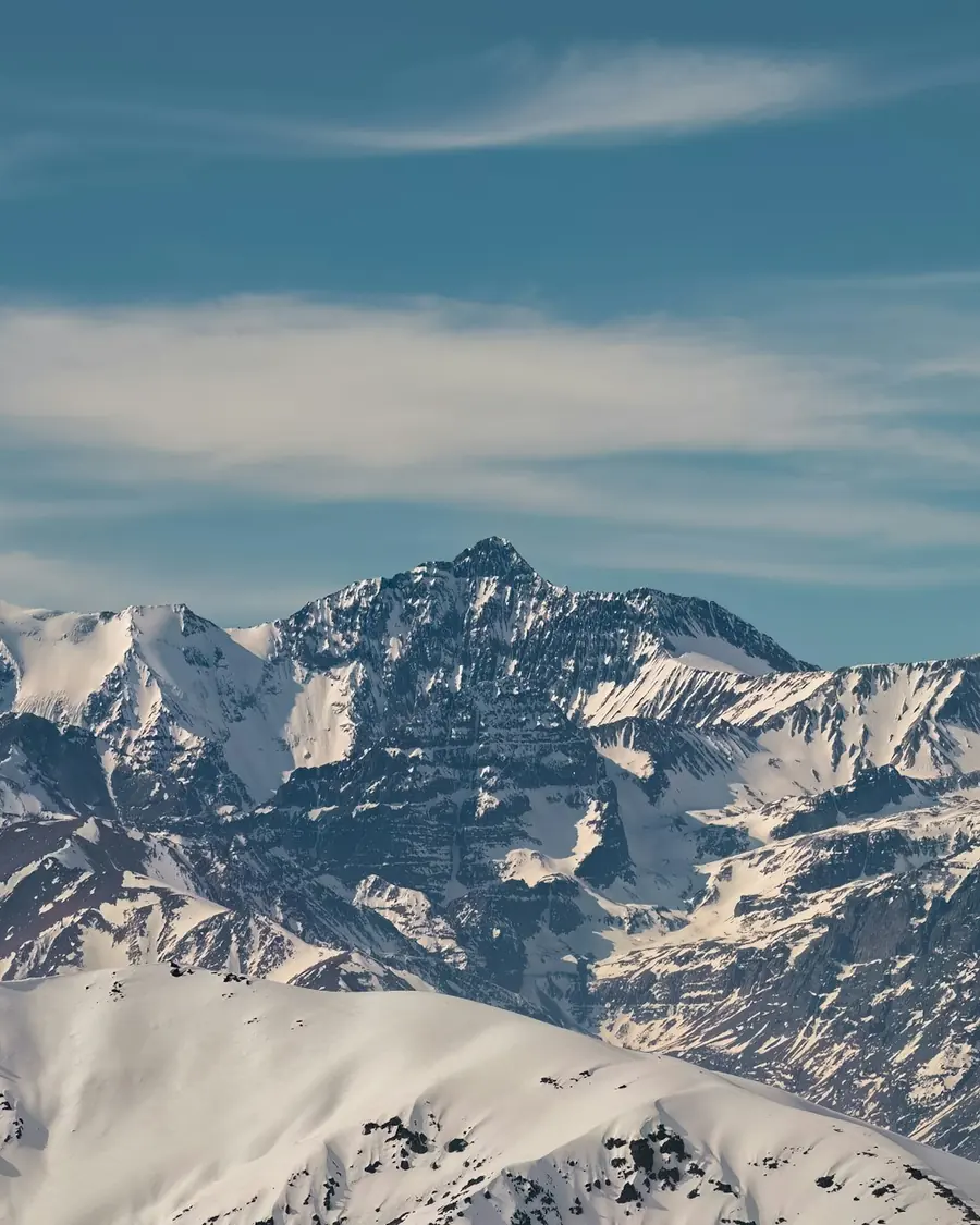 Picos nevados dos Andes